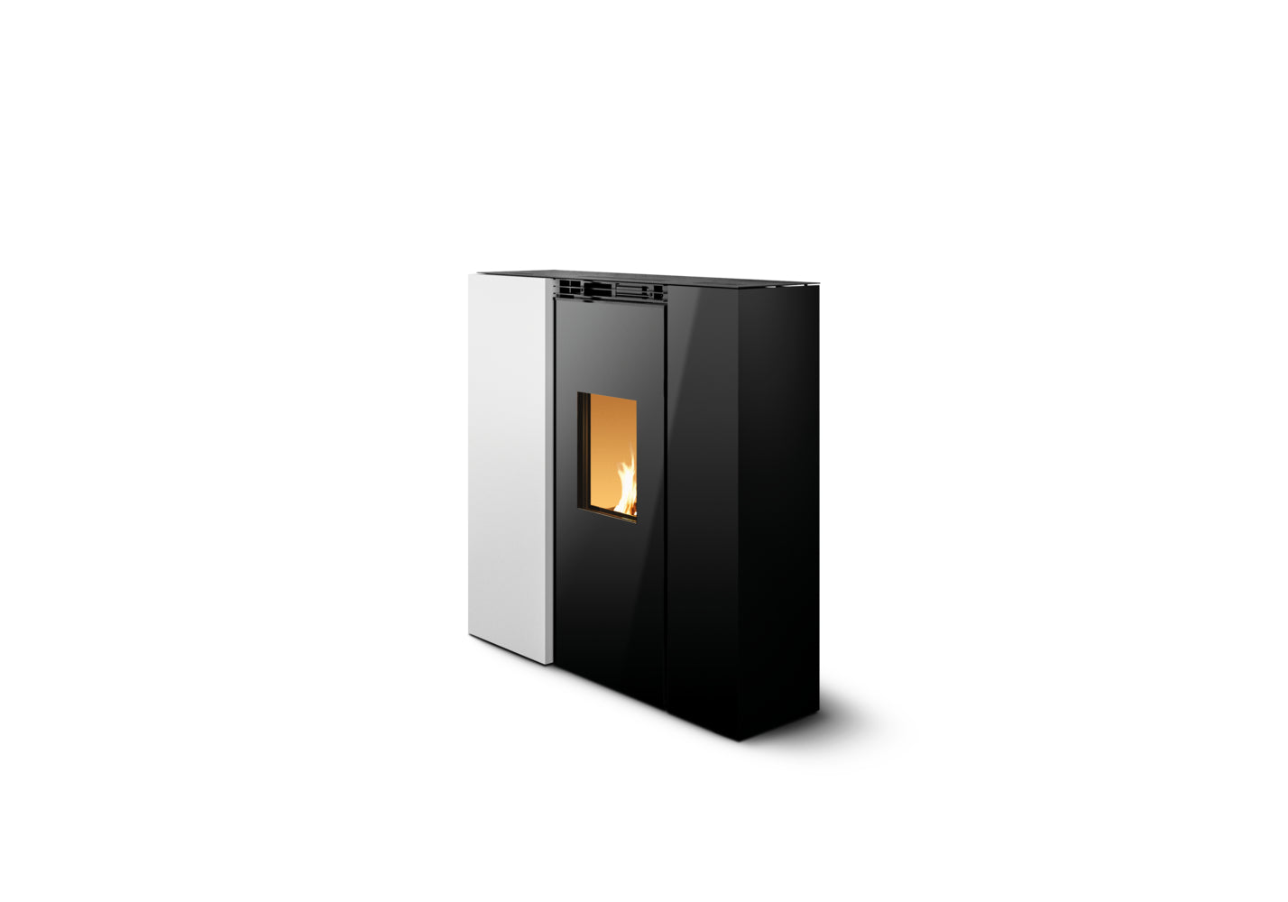 Palazzetti Tiffany Idro TC 21 kW - termostufa a pellet slim bianca vista frontale