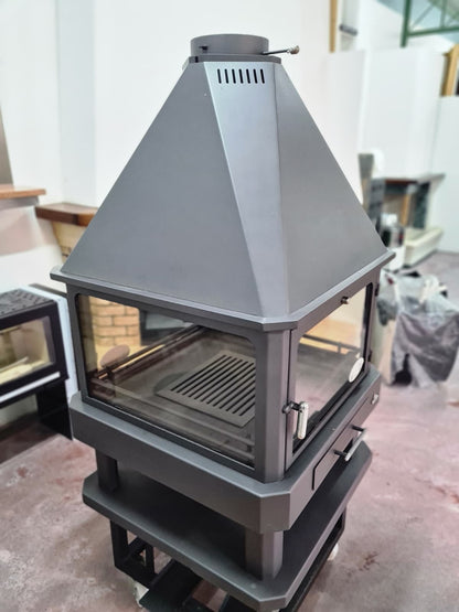 camino bronpi in ghisa con visione panoramica