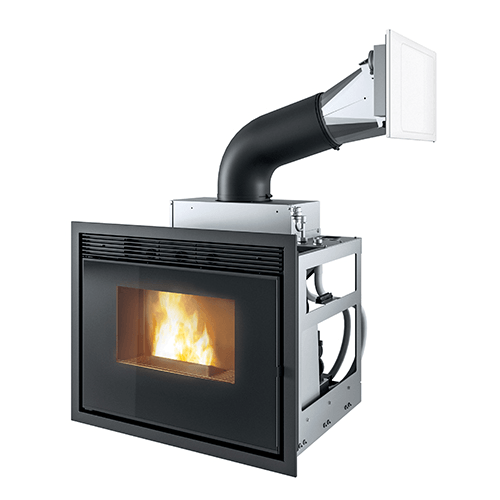 Termocamino a pellet moderno con formita 16/9 